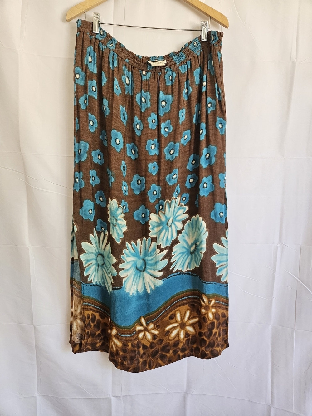 Mosaic Woman Plus Size 1X Floral Rayon Maxi Skirt
